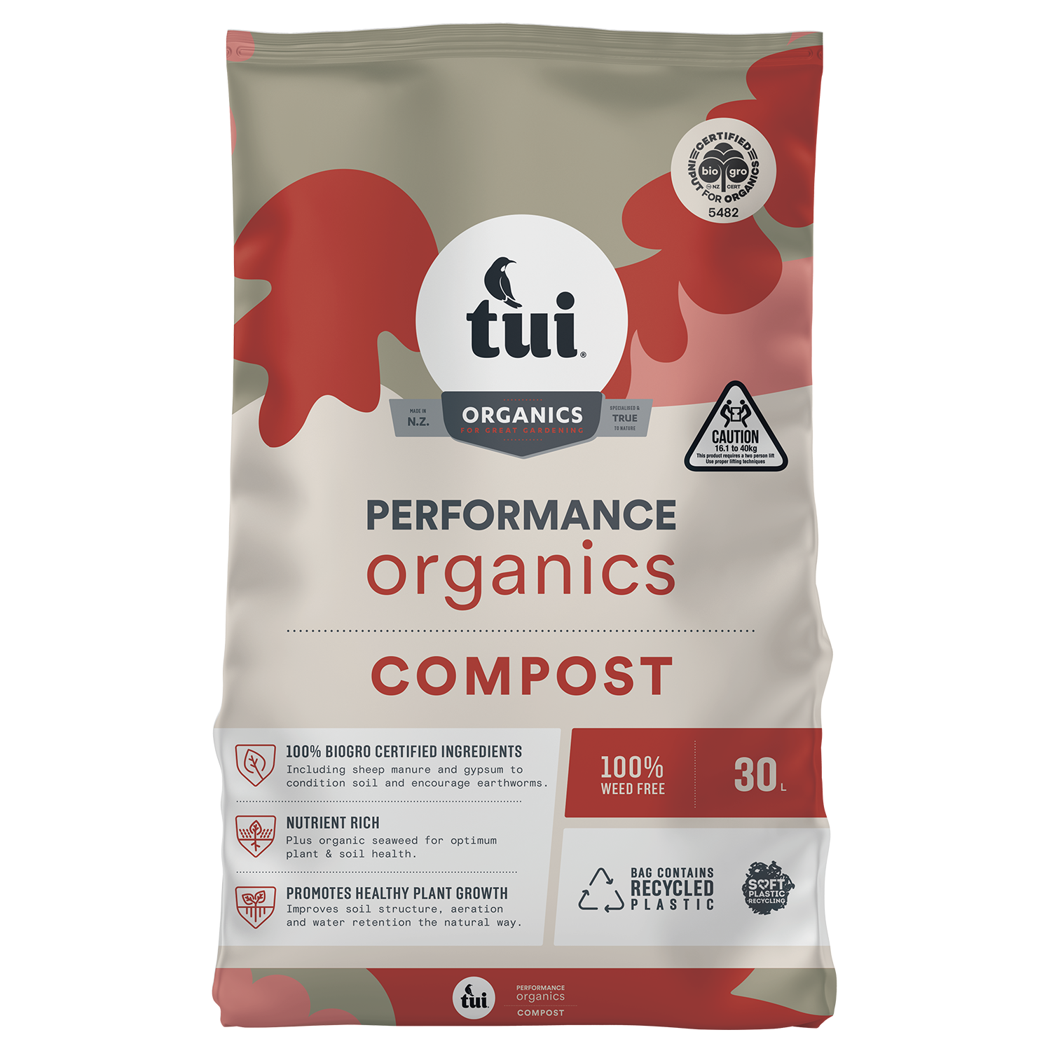 Tui Performance Organics Compost - BioGro Certified